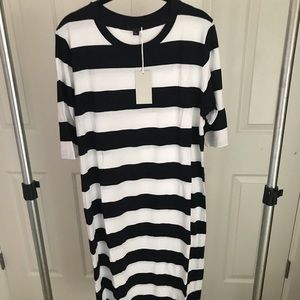 COS Black & White Stripe Maxi Dress